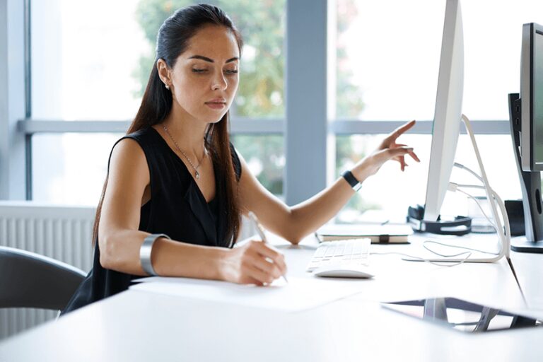 Top Up Pension Year End Woman At Laptop