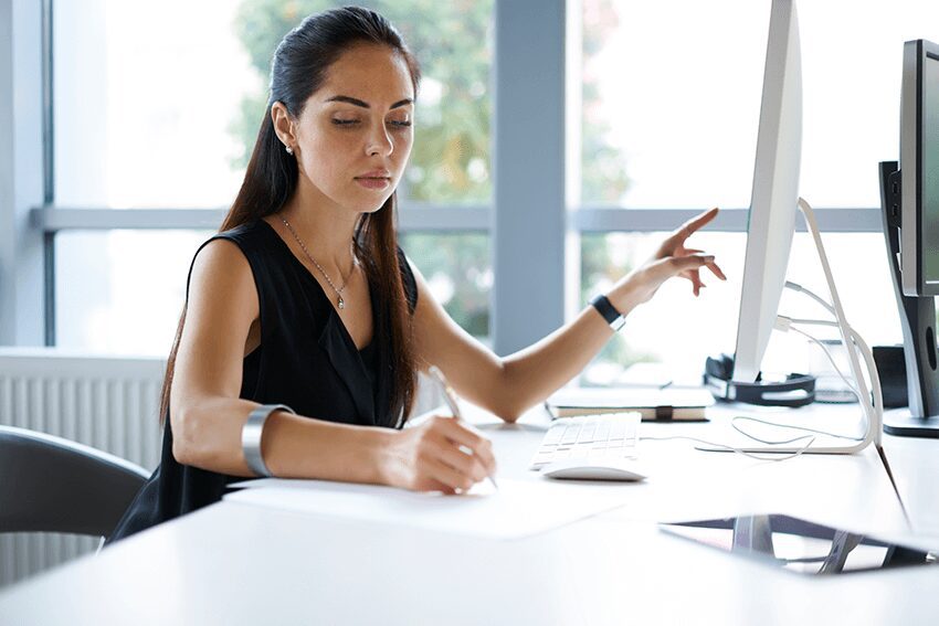 Top Up Pension Year End Woman At Laptop